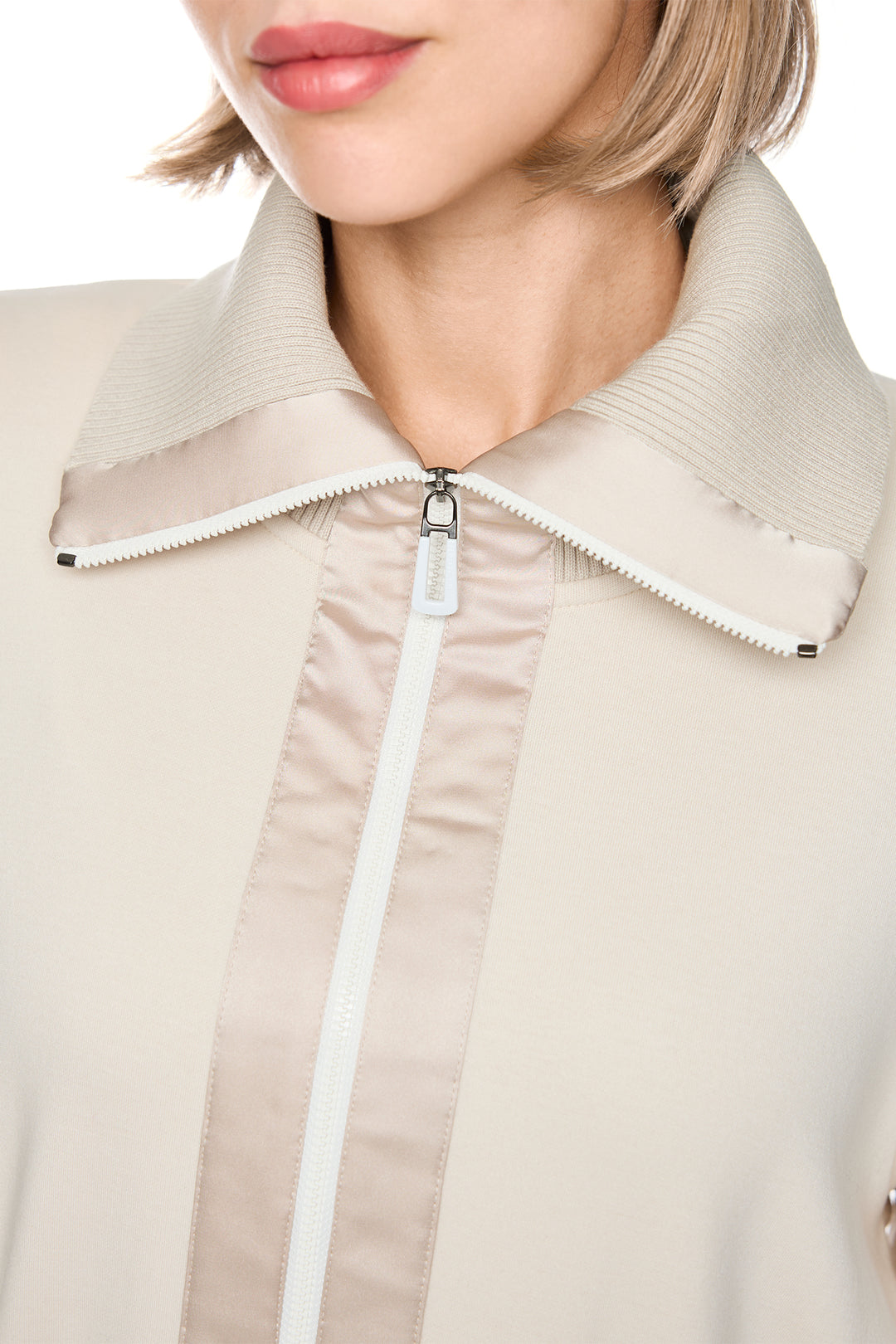 Marc Cain Sports smoke cream jersey jacket at Olivia Grace Fashion
