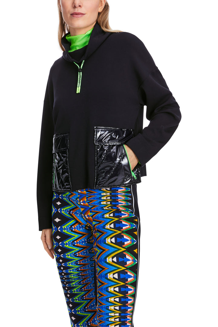 Marc Cain Sports Sweatshirt Oversized Navy Midnight Blue XS 44.08 J06 395 - Olivia Grace Fashion
