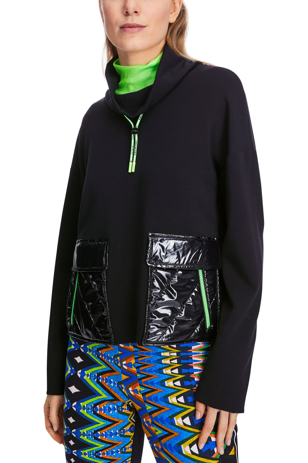 Marc Cain Sports Sweatshirt Oversized Navy Midnight Blue XS 44.08 J06 395 - Olivia Grace Fashion