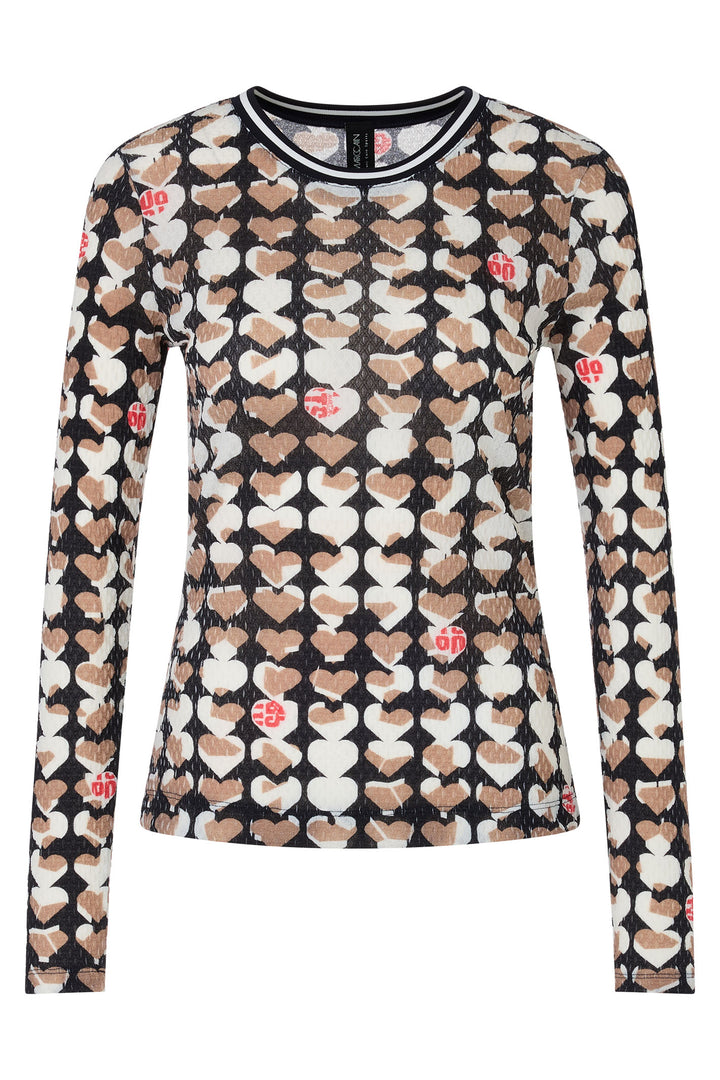 Marc Cain Sports T-Shirt Long Sleeve Navy Print YS 48.06 J01 394 - Olivia Grace Fashion