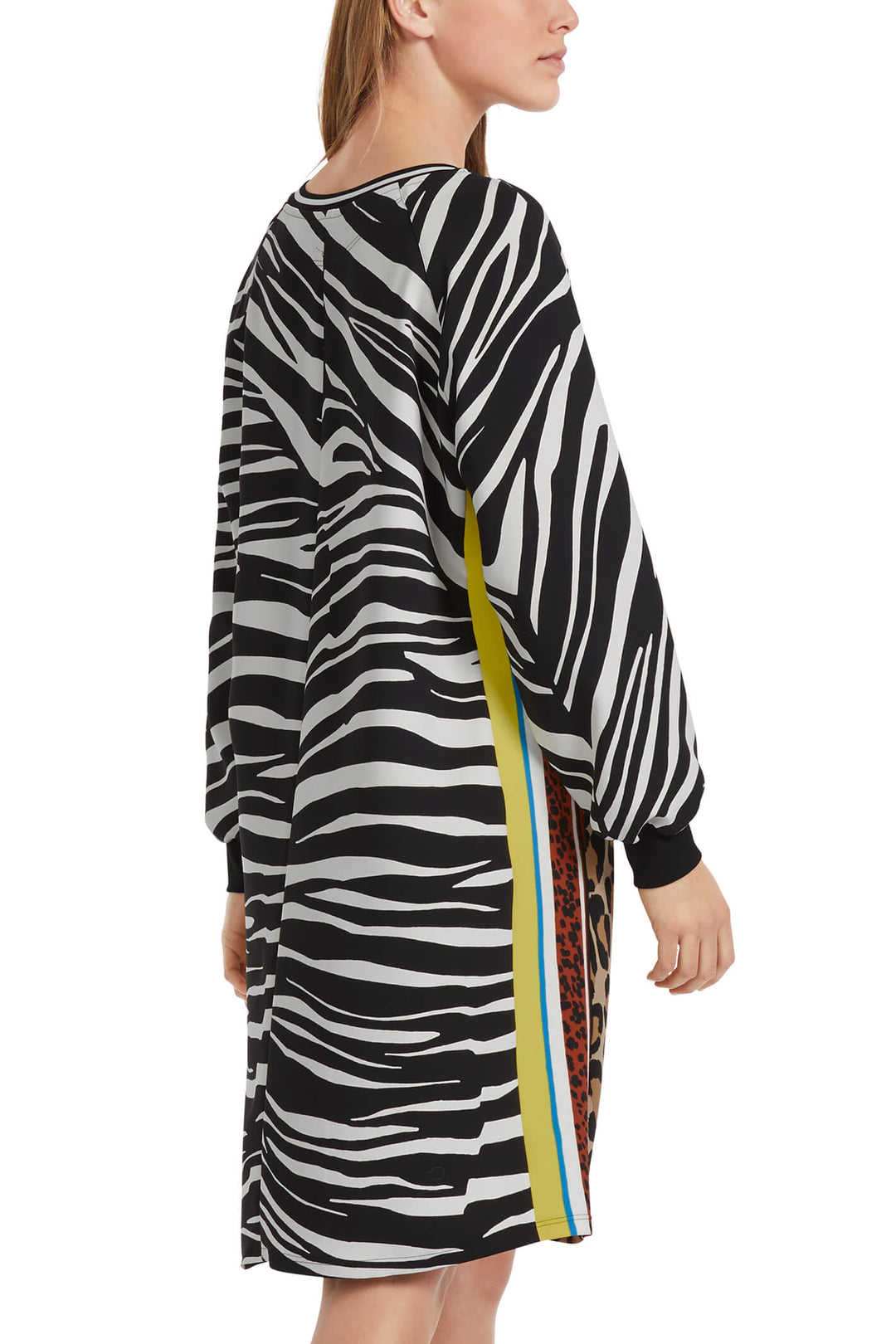 Marc Cain Sports VS 21.10 W04 910 Black White Animal Print Dress - Olivia Grace Fashion