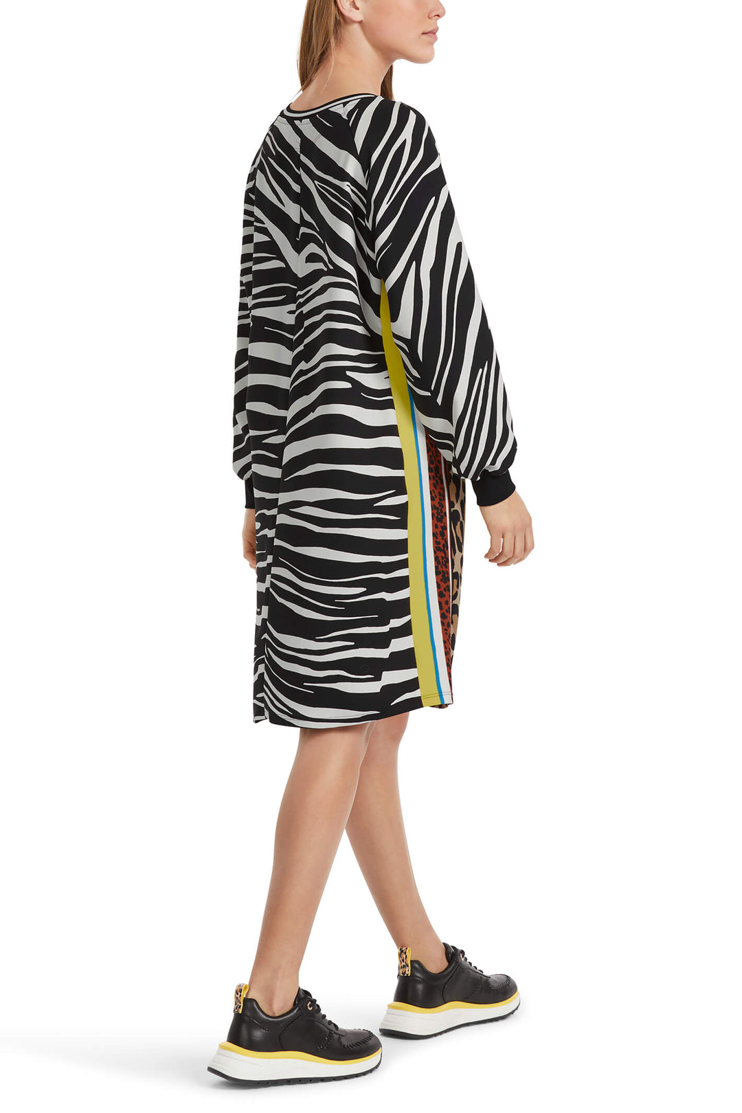 Marc Cain Sports VS 21.10 W04 910 Black White Animal Print Dress - Olivia Grace Fashion