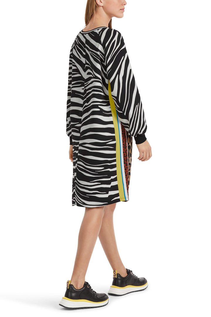 Marc Cain Sports VS 21.10 W04 910 Black White Animal Print Dress - Olivia Grace Fashion