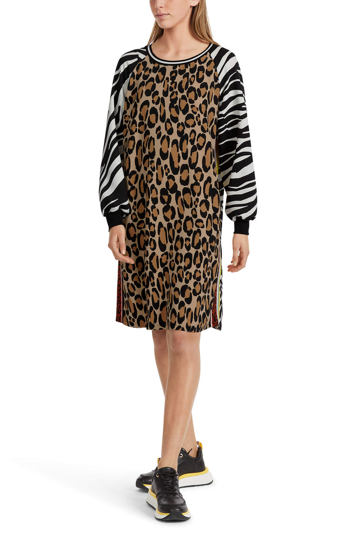 Marc Cain Sports VS 21.10 W04 910 Black White Animal Print Dress - Olivia Grace Fashion