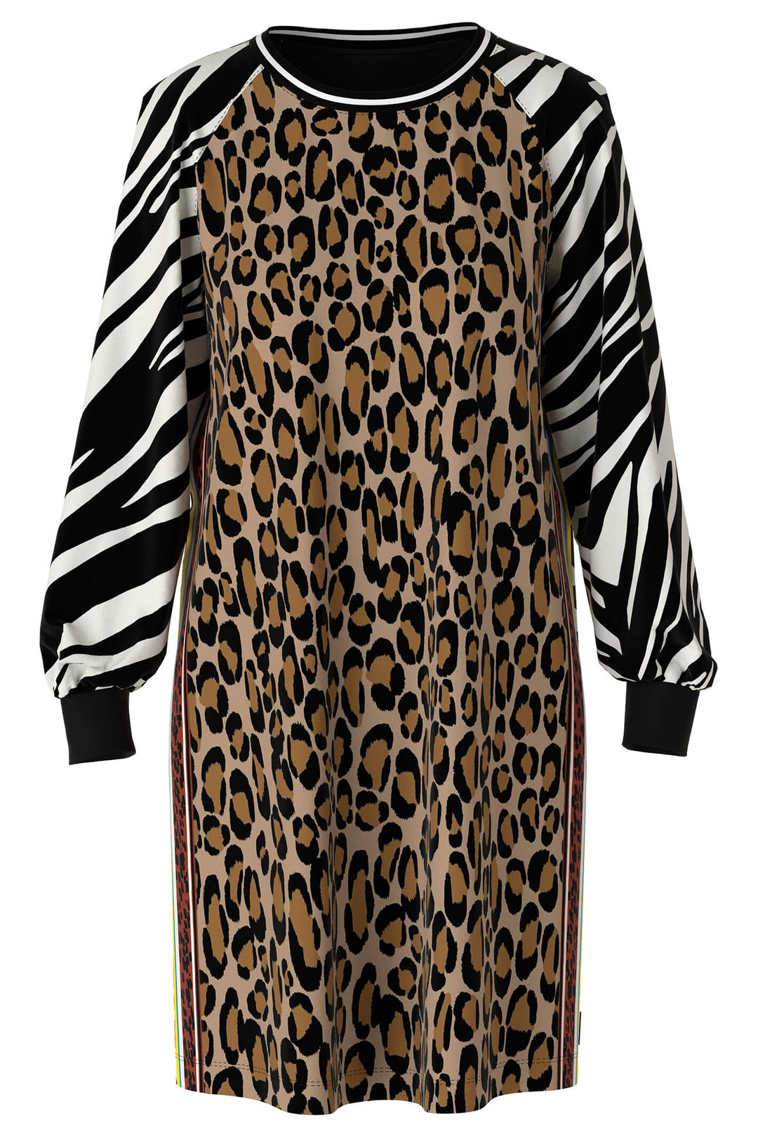 Marc Cain Sports VS 21.10 W04 910 Black White Animal Print Dress - Olivia Grace Fashion