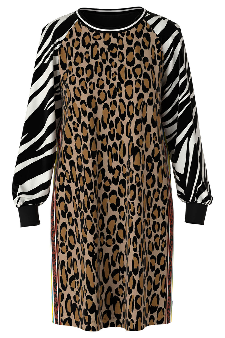 Marc Cain Sports VS 21.10 W04 910 Black White Animal Print Dress - Olivia Grace Fashion