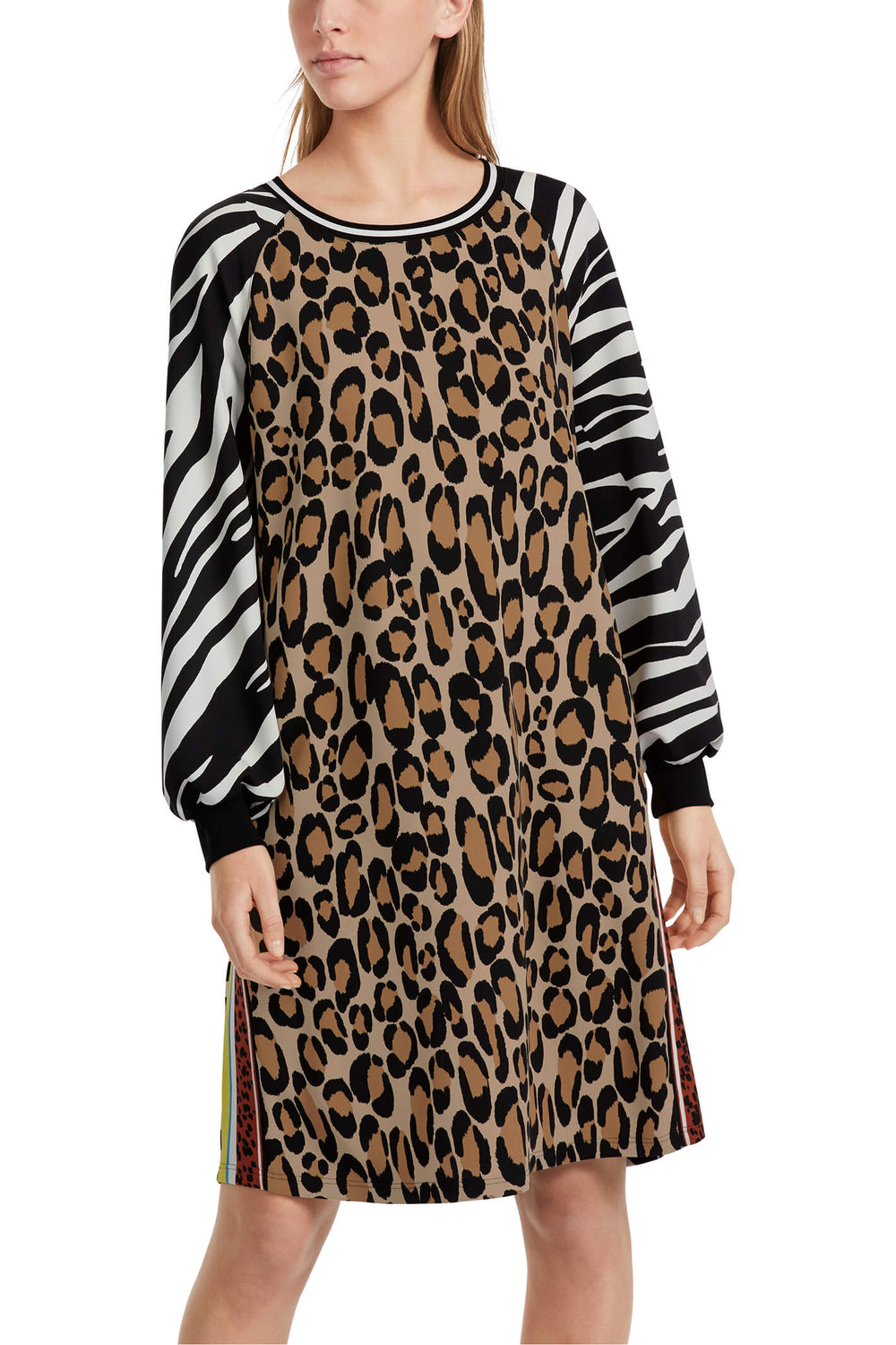 Marc Cain Sports VS 21.10 W04 910 Black White Animal Print Dress - Olivia Grace Fashion