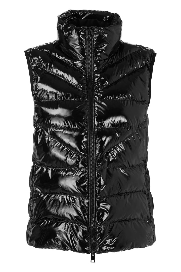 Marc Cain Sports VS 37.01 W36 900 Black Gloss Padded Gilet - Oliva Grace Fashion