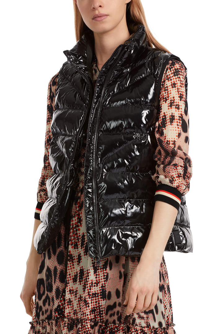 Marc Cain Sports VS 37.01 W36 900 Black Gloss Padded Gilet - Oliva Grace Fashion