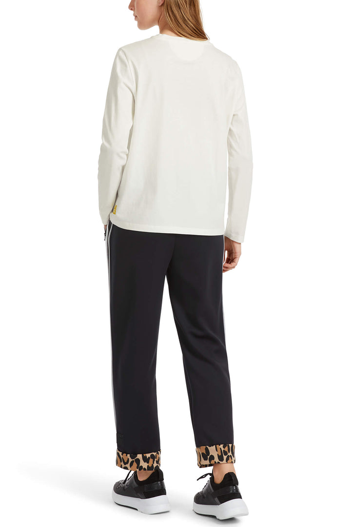 Marc Cain Sports VS 48.40 J79 Off White Cat Club Long Sleeve T-Shirt - Olivia Grace Fashion