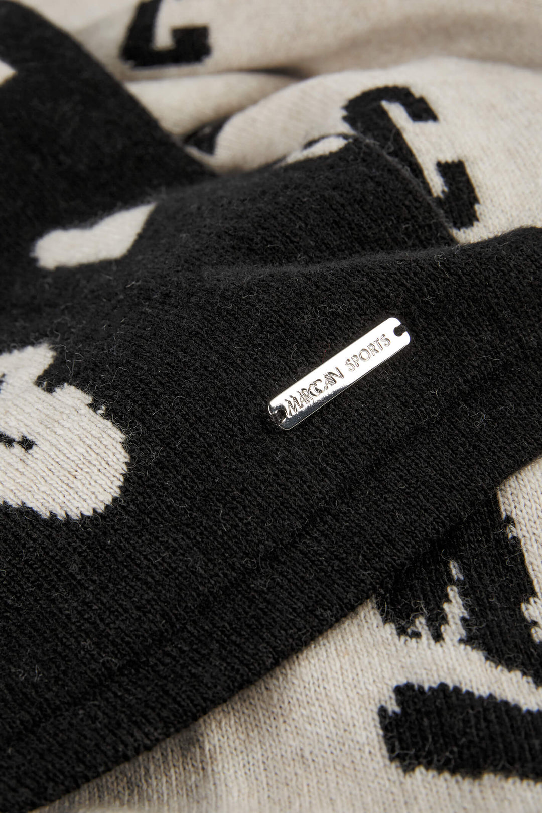 Marc Cain Sports VS B4.19 Z26 900 Black Reversible "Rethink Together” Scarf - Olivia Grace Fashion