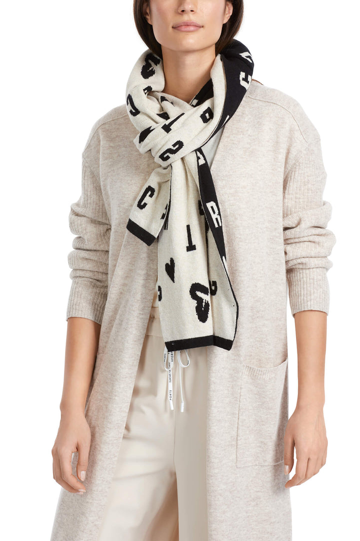 Marc Cain Sports VS B4.19 Z26 900 Black Reversible "Rethink Together” Scarf - Olivia Grace Fashion
