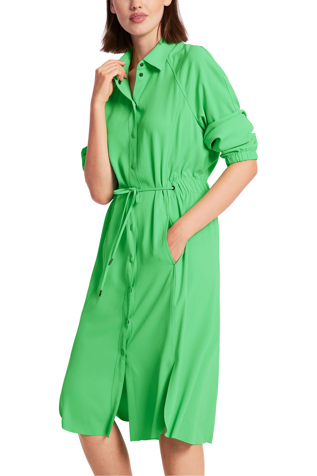 Marc Cain Sports WS 21.14 W28 543 New Neon Green Shirt Dress - Olivia Grace Fashion