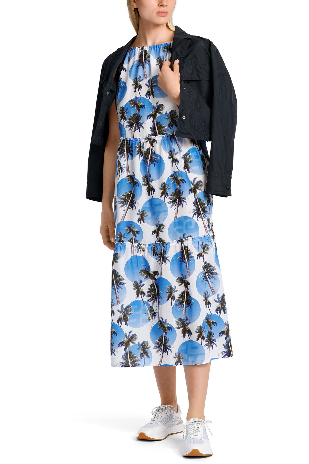 Marc Cain Sports WS 21.43 W44 363 Bright Azure Blue Palm Strap Dress - Olivia Grace Fashion