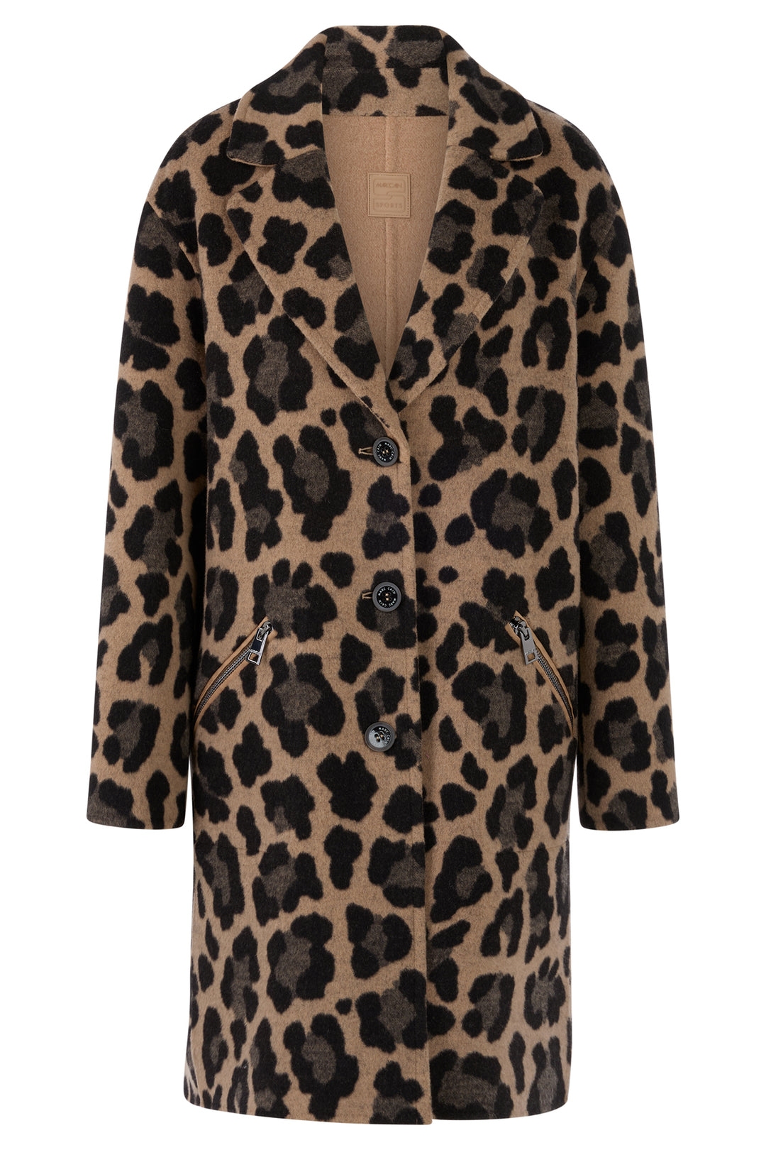 Leopard print coat on a white background