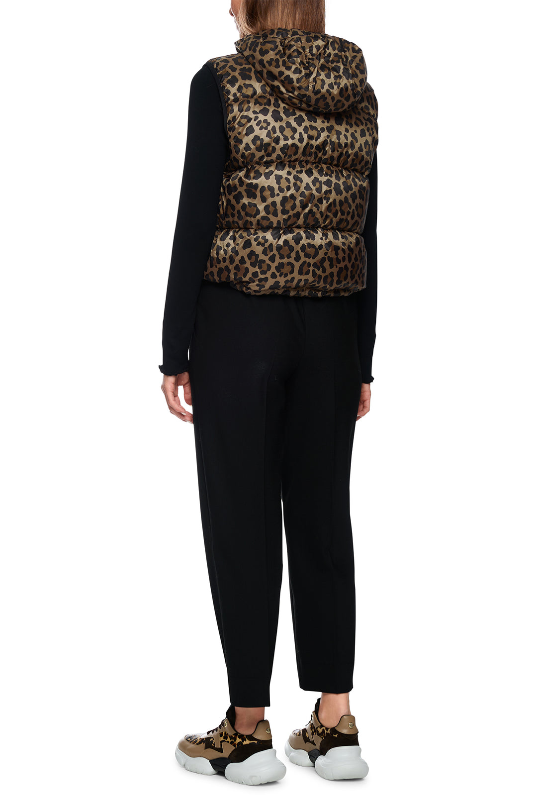 Marc Cain Sports ZS 37.05 W55 Milk Coffee Padded Animal Print Gilet 624