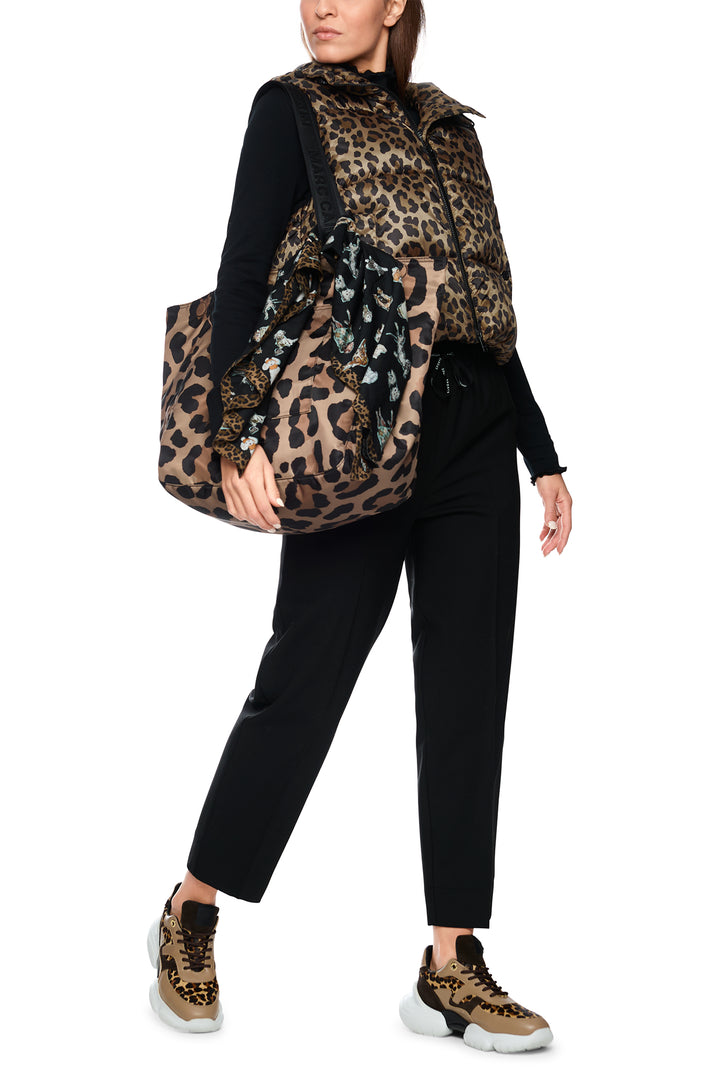 Marc Cain Sports ZS 37.05 W55 Milk Coffee Padded Animal Print Gilet 624