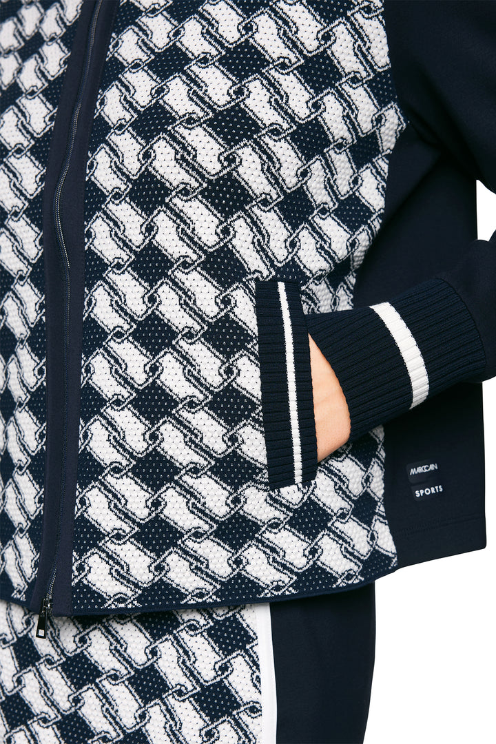 Marc Cain Sports ZS 39.08 M14 Navy Zip Front Cardigan Jacket 394 - Olivia Grace Fashion