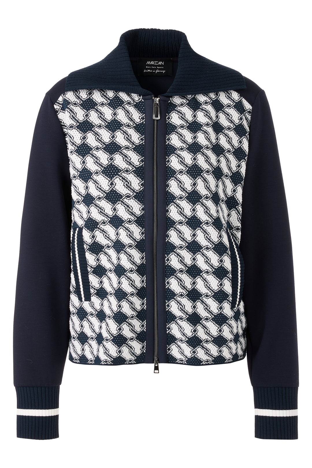 Marc Cain Sports ZS 39.08 M14 Navy Zip Front Cardigan Jacket 394 - Olivia Grace Fashion