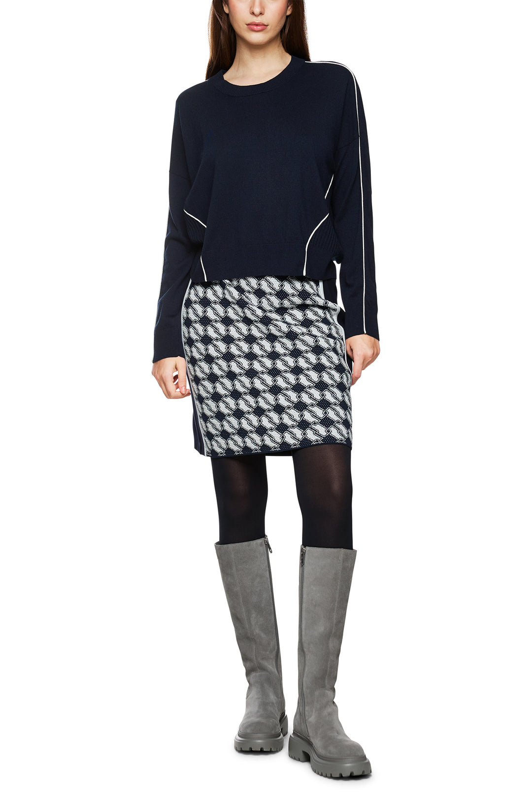 Marc Cain Sports ZS 41.02 M80 Navy Jumper 394 - Olivia Grace Fashion