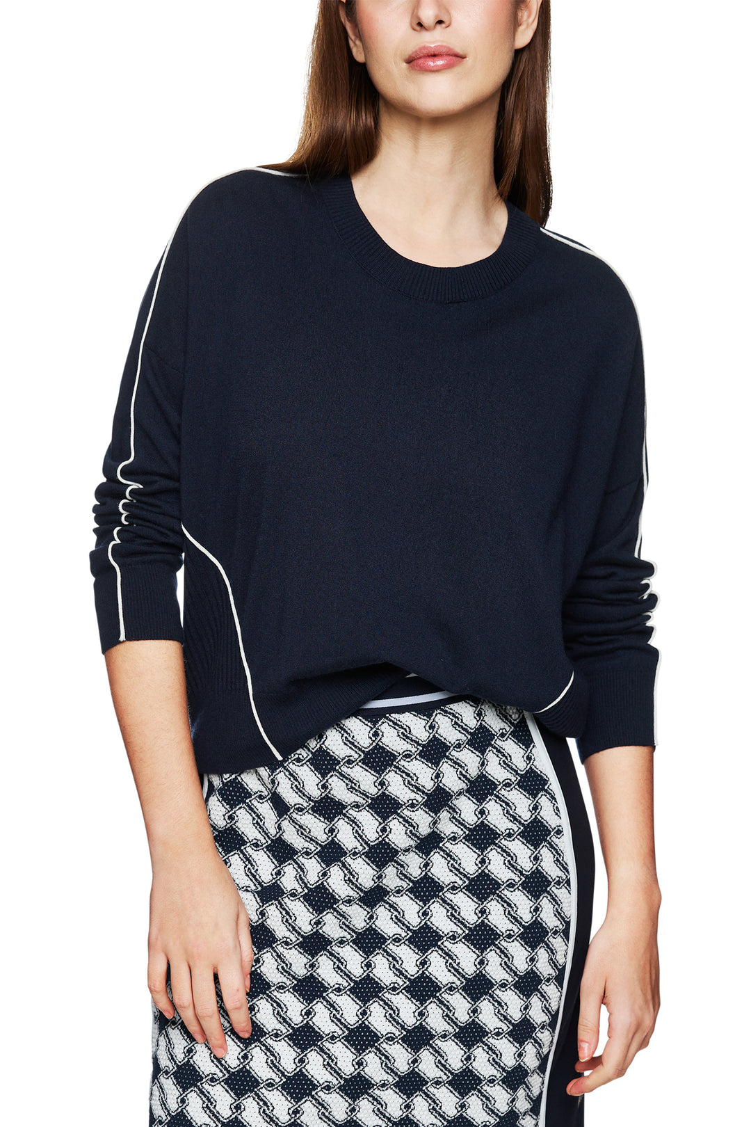 Marc Cain Sports ZS 41.02 M80 Navy Jumper 394 - Olivia Grace Fashion