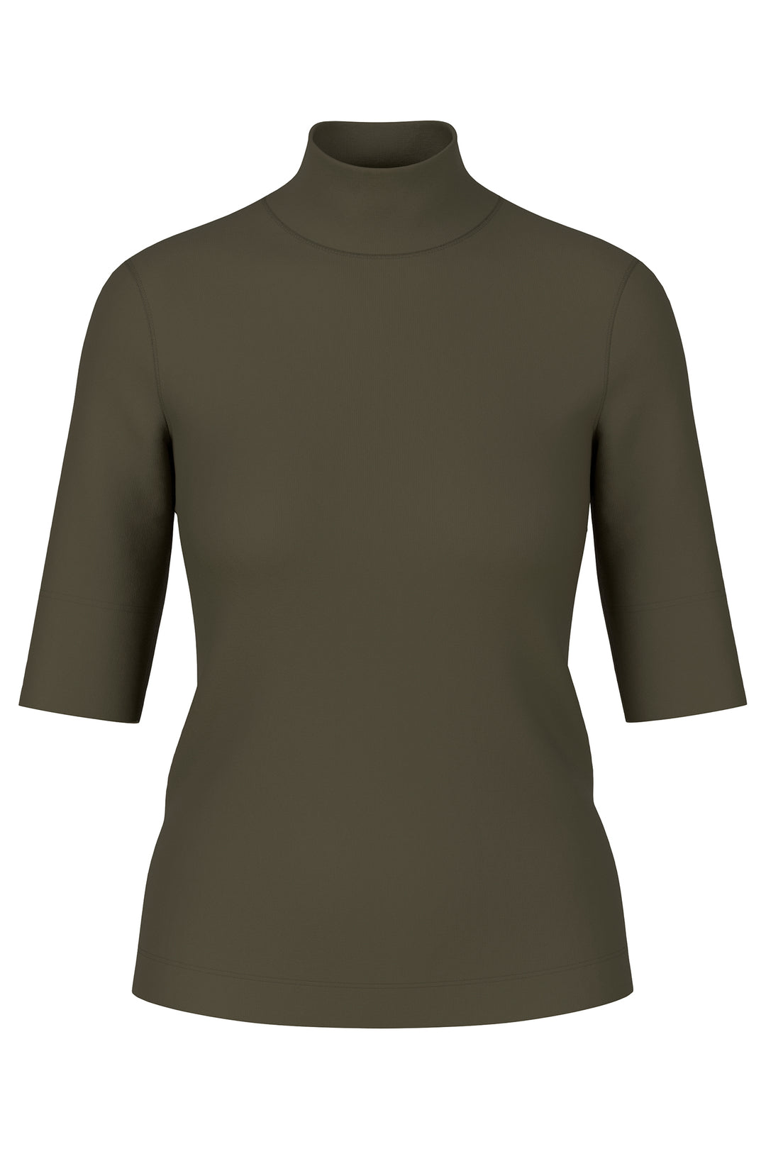 Green turtleneck shirt with short sleeves on a white background