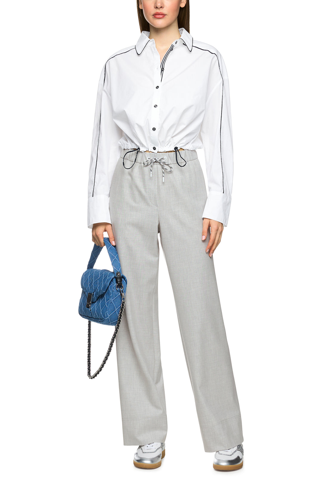 Marc Cain Sports ZS 81.05 W02 Silver Grey Pull-On Trousers 810 - Olivia Grace Fashion