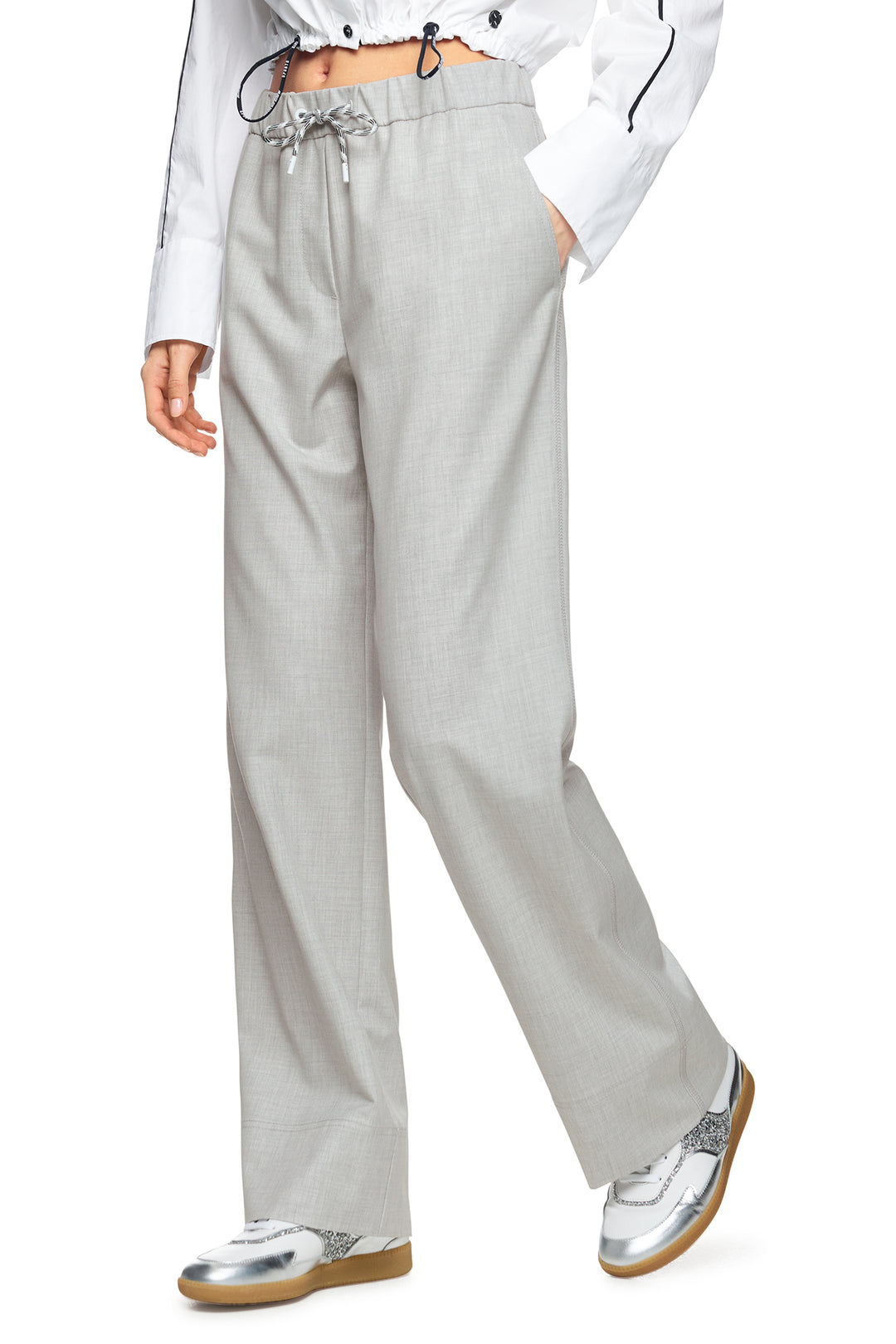 Marc Cain Sports ZS 81.05 W02 Silver Grey Pull-On Trousers 810 - Olivia Grace Fashion