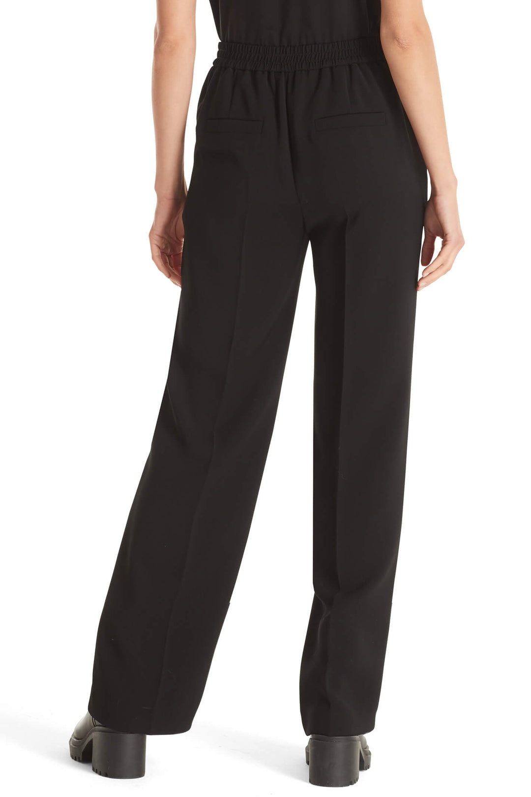 Marc Cain VP 81.15 W65 Black Wide Leg Washington Trousers - Olivia Grace Fashion