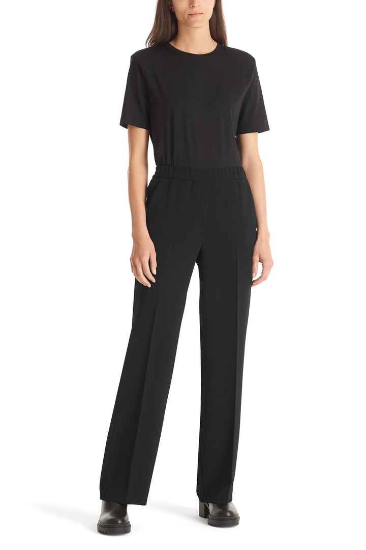 Marc Cain VP 81.15 W65 Black Wide Leg Washington Trousers - Olivia Grace Fashion