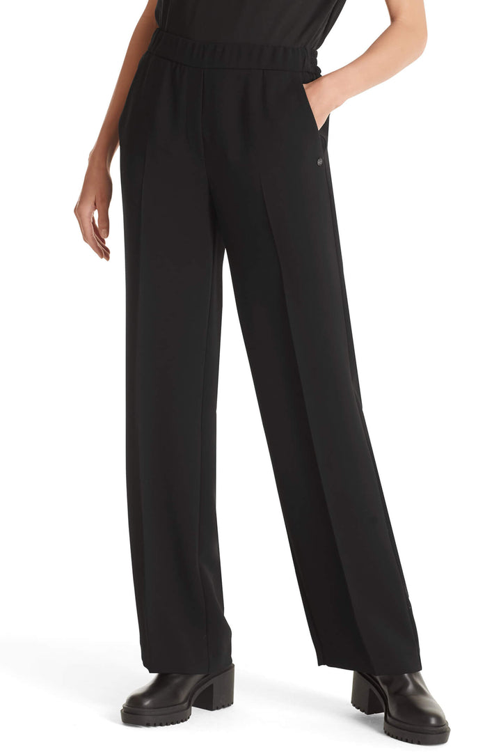 Marc Cain VP 81.15 W65 Black Wide Leg Washington Trousers - Olivia Grace Fashion