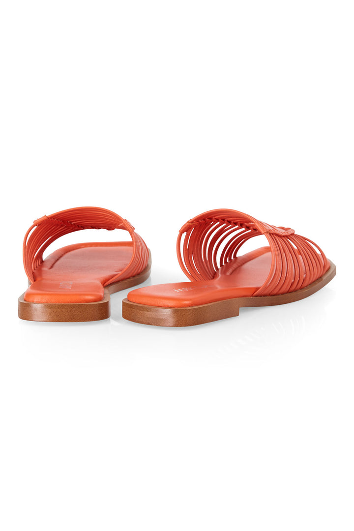 Marc Cain WB SG.12 L20 223 Bright Tomato Orange Slider Sandals - Olivia Grace Fashion