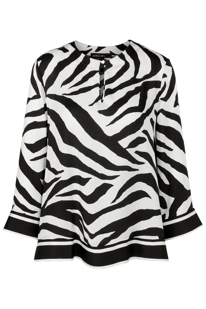 Marc Cain WC 51.28 W53 Black White Zebra Animal Print Top - Olivia Grace Fashion