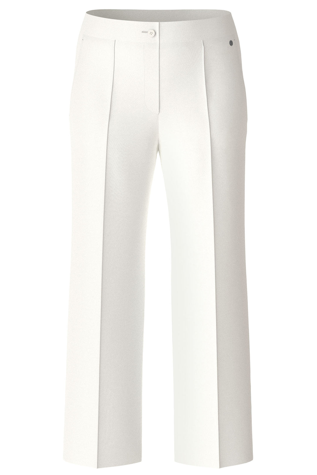 Marc Cain WC 81.30 J23 White Wide Leg Cropped Trousers - Olivia Grace Fashion