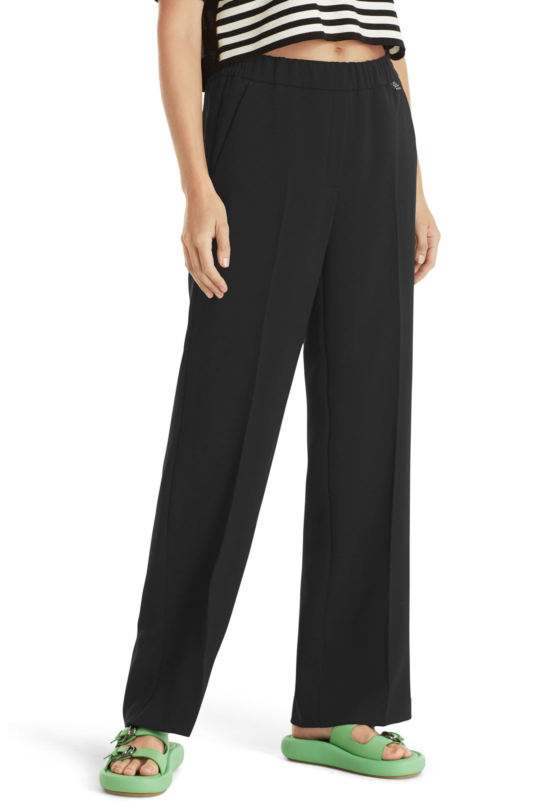 Marc Cain WP 81.15 W65 900 Black Washington Wide Fit Trousers - Olivia Grace Fashion