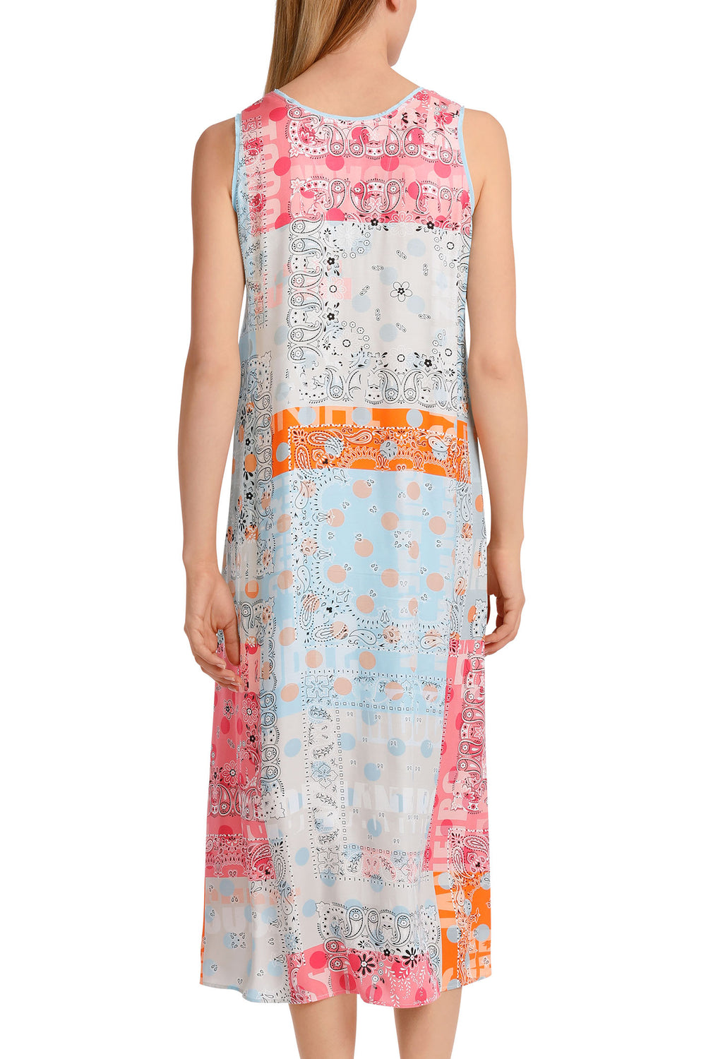 Marc Cain WS 21.38 W07 238 Blue Sleeveless Colourful Summer Dress - Olivia Grace Fashion