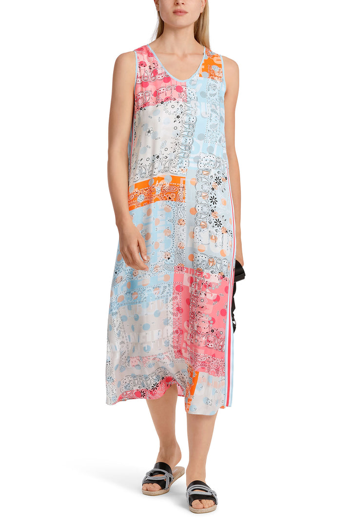 Marc Cain WS 21.38 W07 238 Blue Sleeveless Colourful Summer Dress - Olivia Grace Fashion