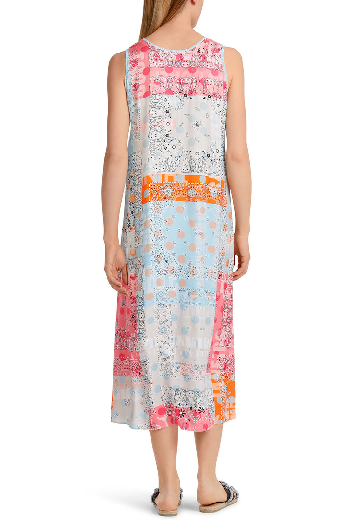 Marc Cain WS 21.38 W07 238 Blue Sleeveless Colourful Summer Dress - Olivia Grace Fashion