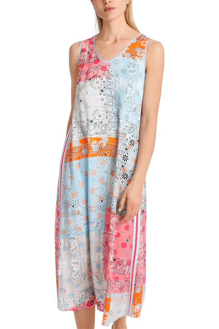 Marc Cain WS 21.38 W07 238 Blue Sleeveless Colourful Summer Dress - Olivia Grace Fashion