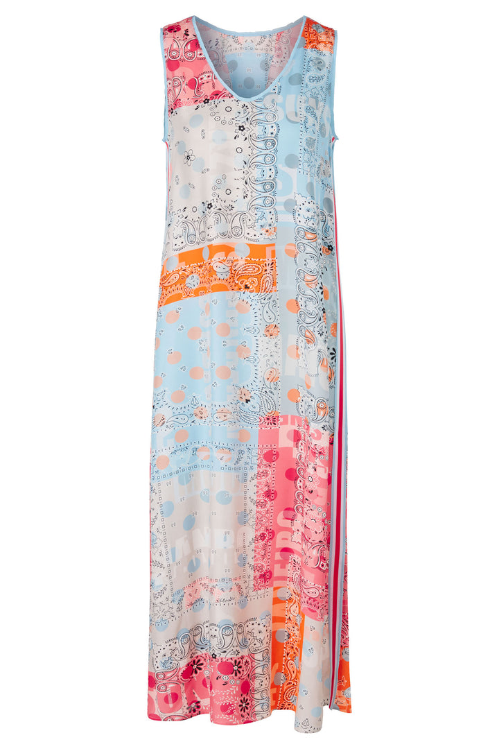 Marc Cain WS 21.38 W07 238 Blue Sleeveless Colourful Summer Dress - Olivia Grace Fashion