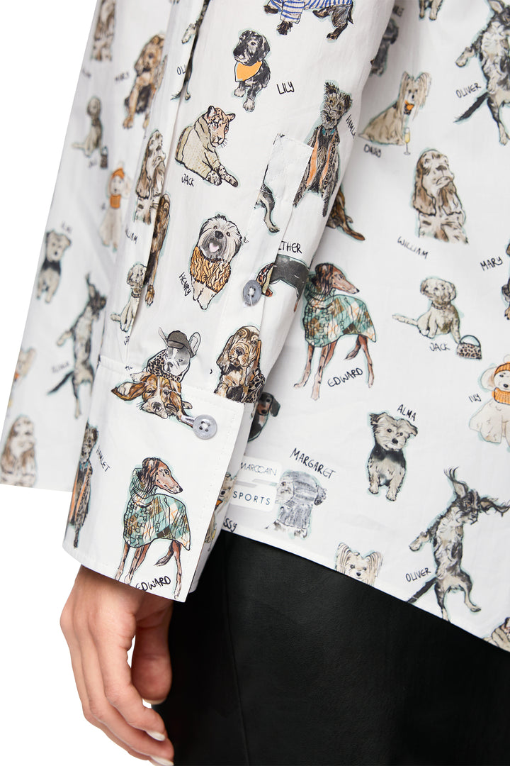 Marc Cain ZS 51.18 W83 Dog Print Cotton Blouse
