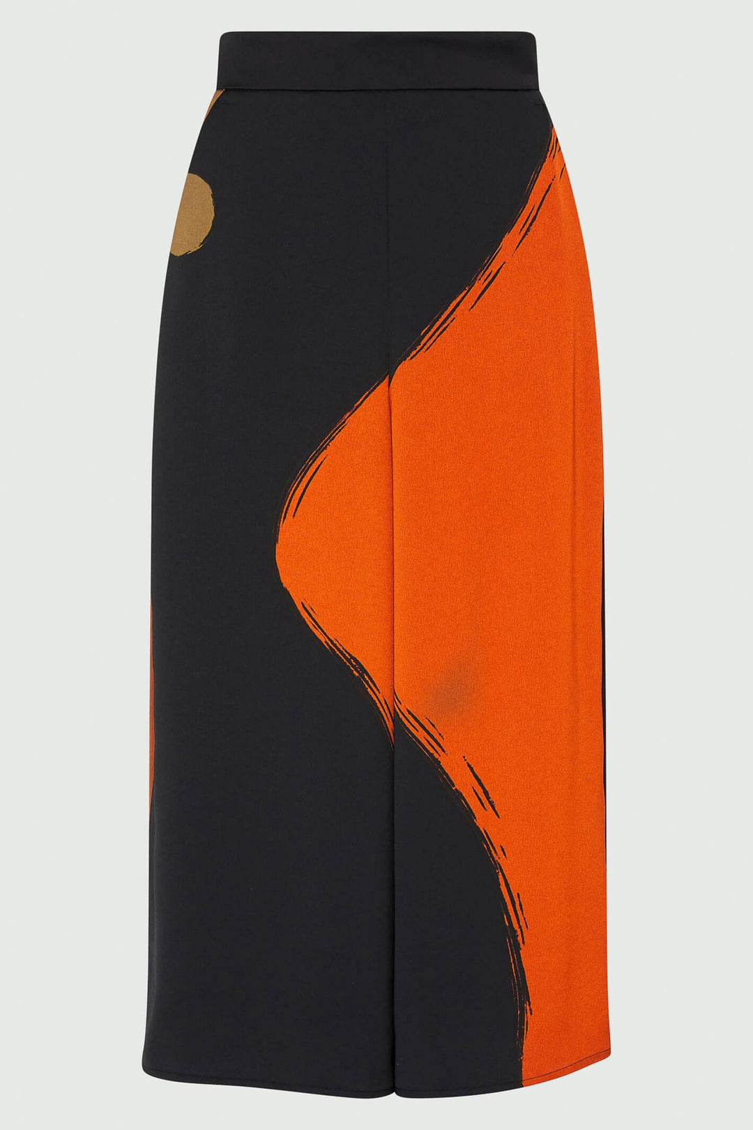 Marella 2331360833200 Frutta Black Orange Print Wide Leg Trousers - Olivia Grace Fashion