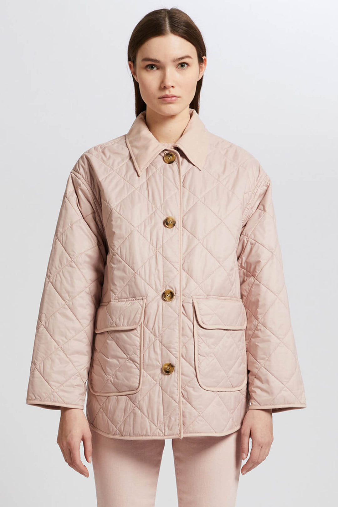 Marella Addurre 2334860239200 Nude Quilted Jacket - Olivia Grace Fashion