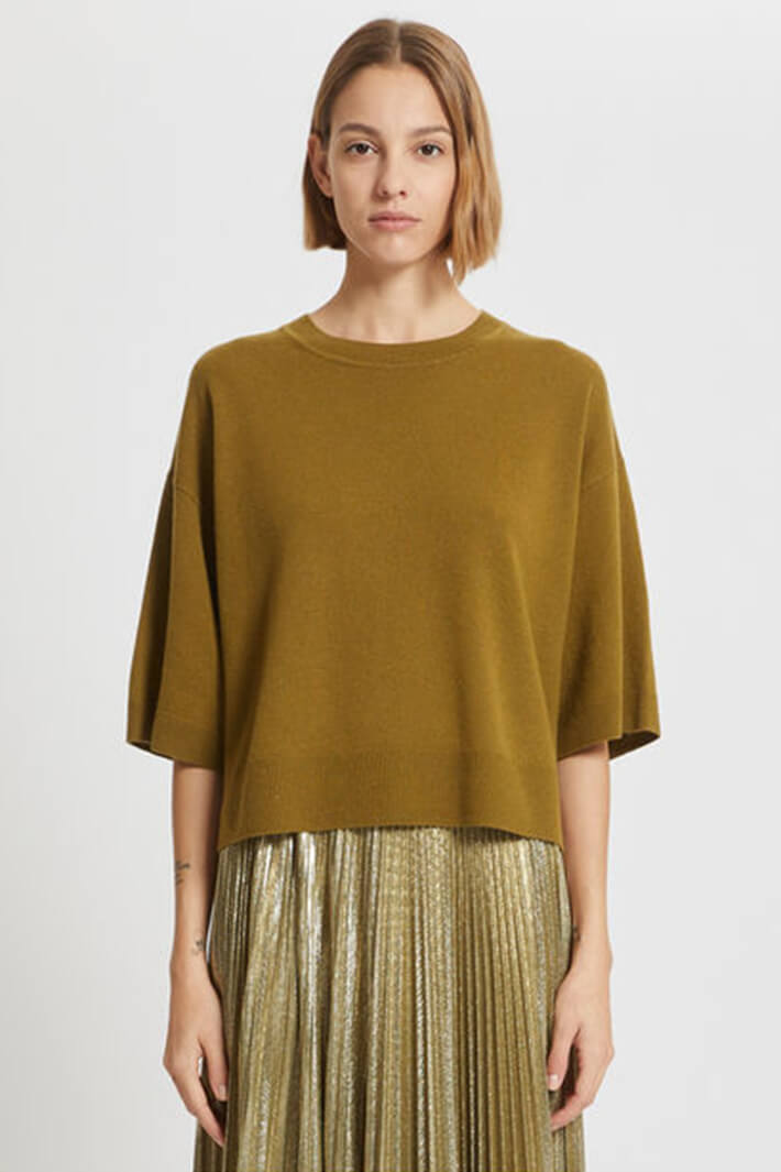 Marella Bea 2333660738200 Khaki Green Relaxed Fit Jumper - Olivia Grace Fashion