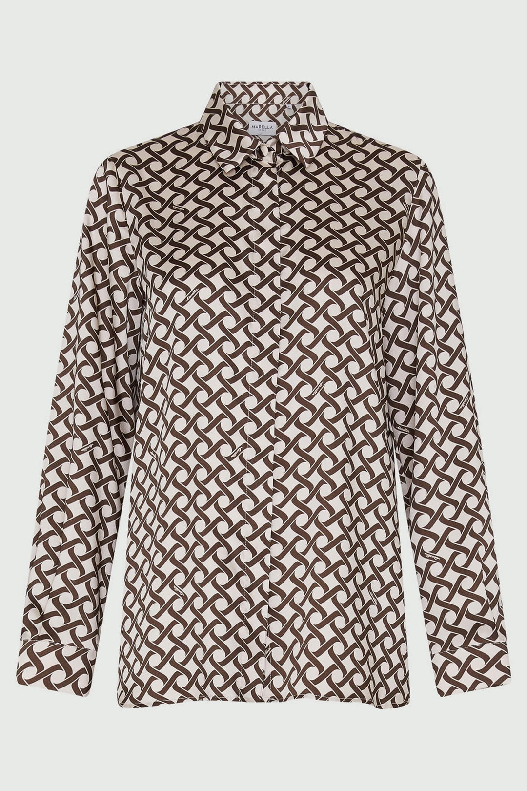 Marella Best 2331160837200 Ivory Chains Print Shirt - Olivia Grace Fashion