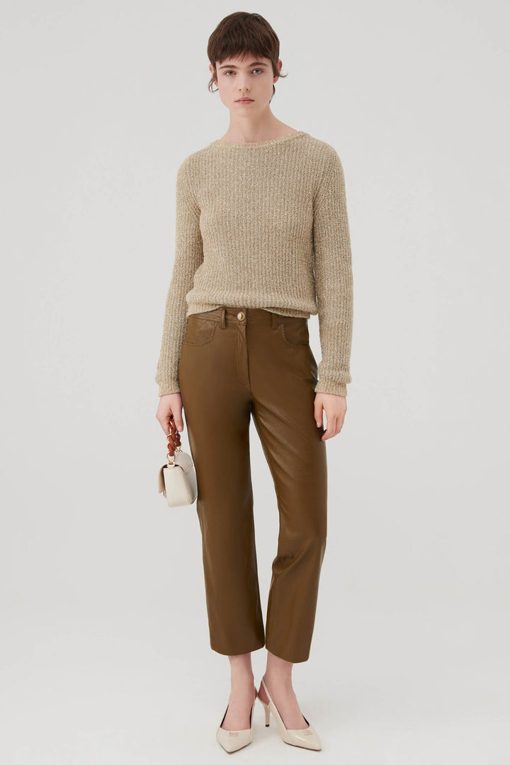 Marella Capo 2333661938200 Golden Beige Wide Neck Jumper - Olivia Grace Fashion