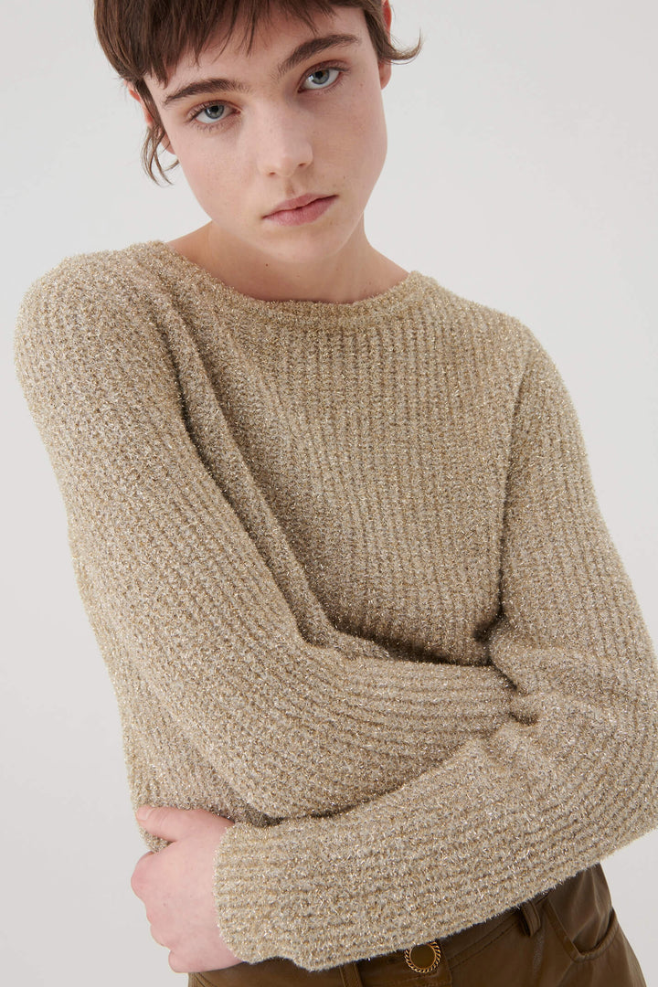 Marella Capo 2333661938200 Golden Beige Wide Neck Jumper - Olivia Grace Fashion