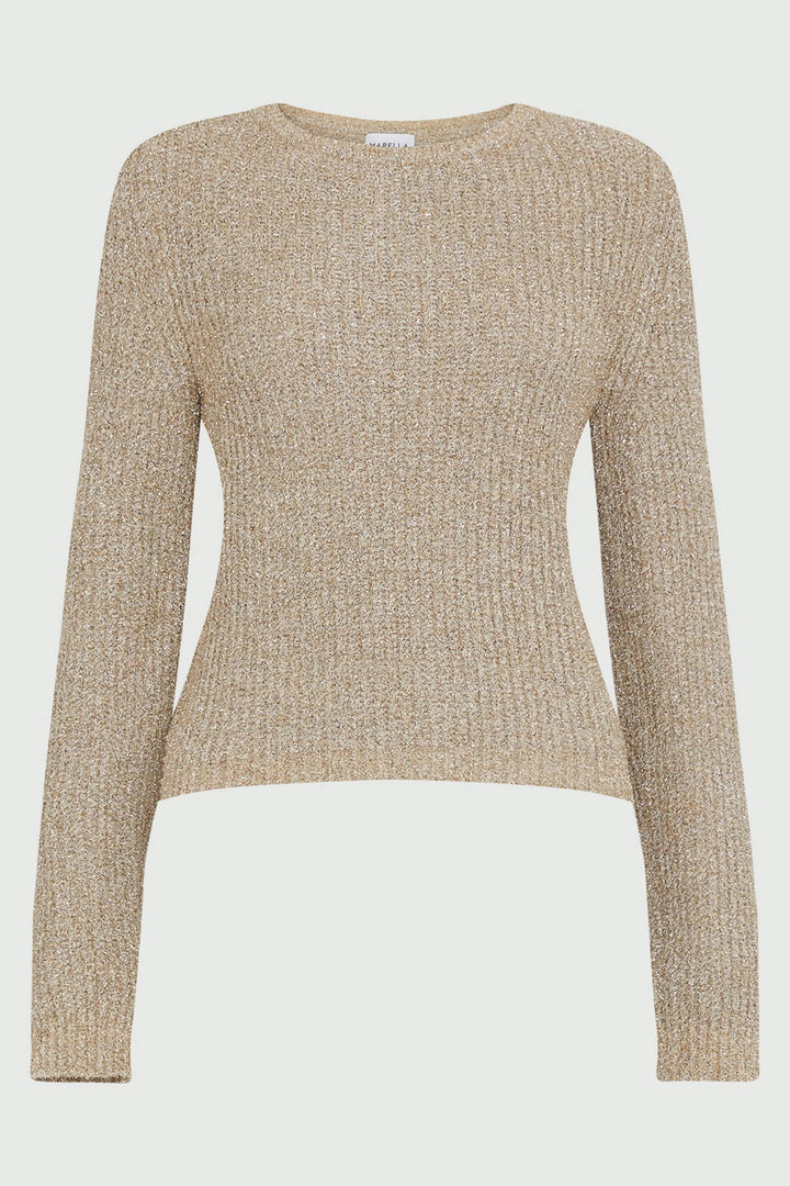 Marella Capo 2333661938200 Golden Beige Wide Neck Jumper - Olivia Grace Fashion