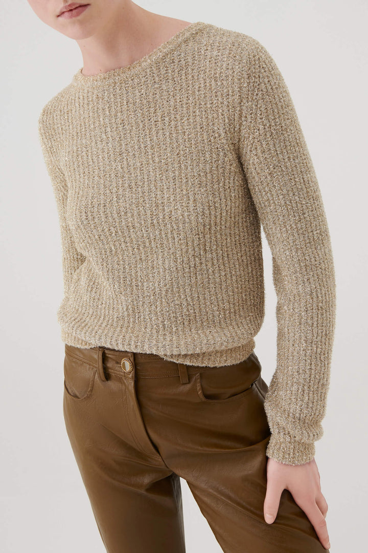 Marella Capo 2333661938200 Golden Beige Wide Neck Jumper - Olivia Grace Fashion