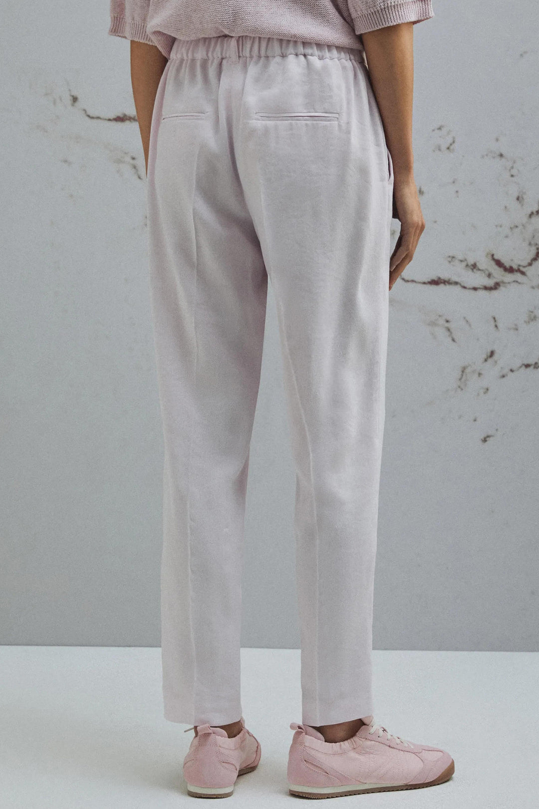 Marella Caro Pink Linen Mix Pull-On Trousers 2613131045200